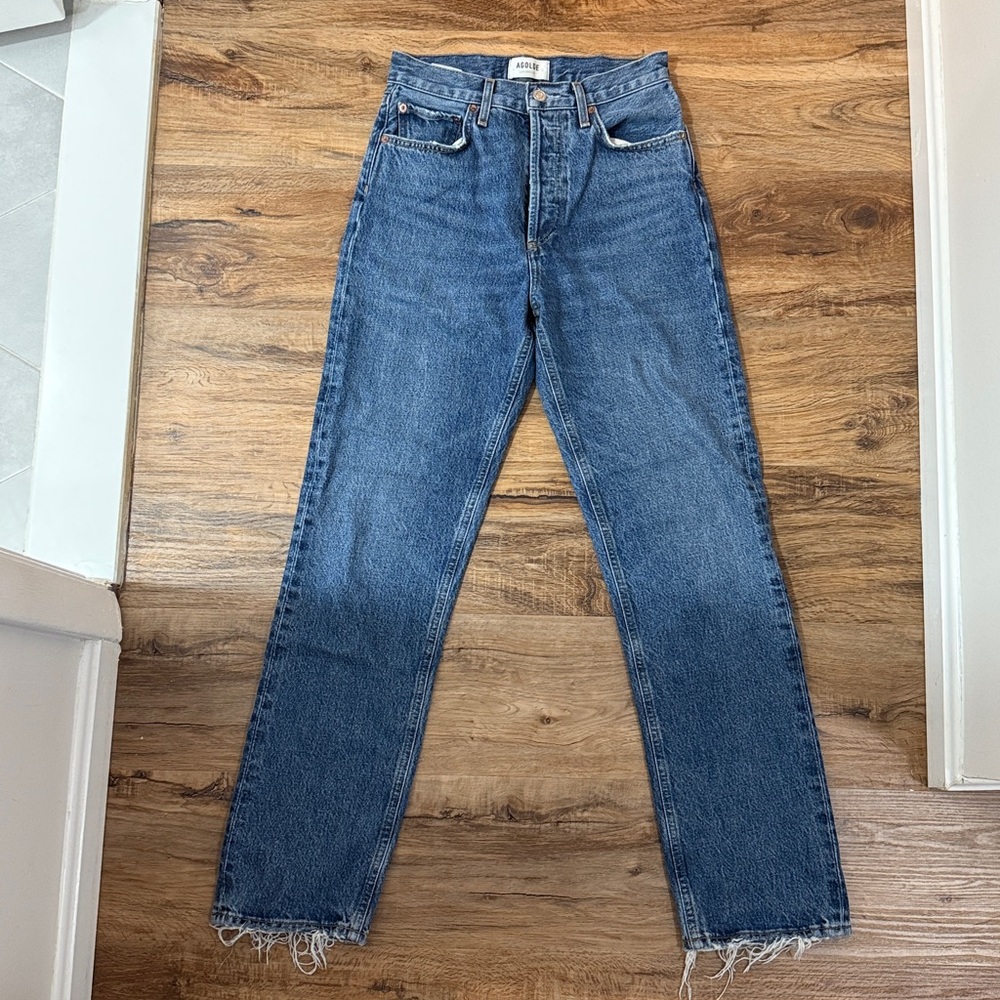 Agolde Blue Straight Leg Jeans